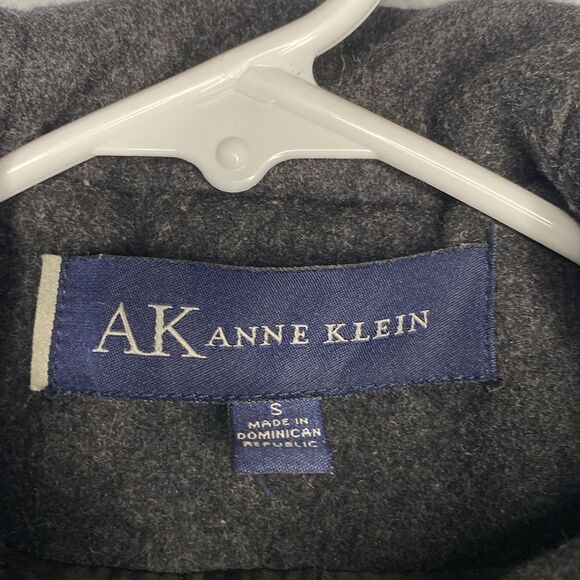 Anne Klein Wool Blend Charcoal Hooded Jacket Size Small - Picture 3 of 8
